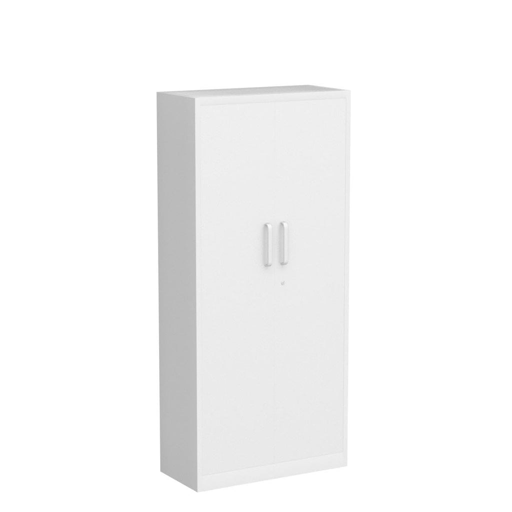 White Metal Storage Cabinet with 2 Doors and 5 Adjustable Shelves T887955
