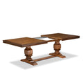 9-Piece Acacia Wood Dining Set with Beige PU Leather Chairs L277005