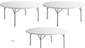 White 6 Ft Round Plastic Folding Table F795