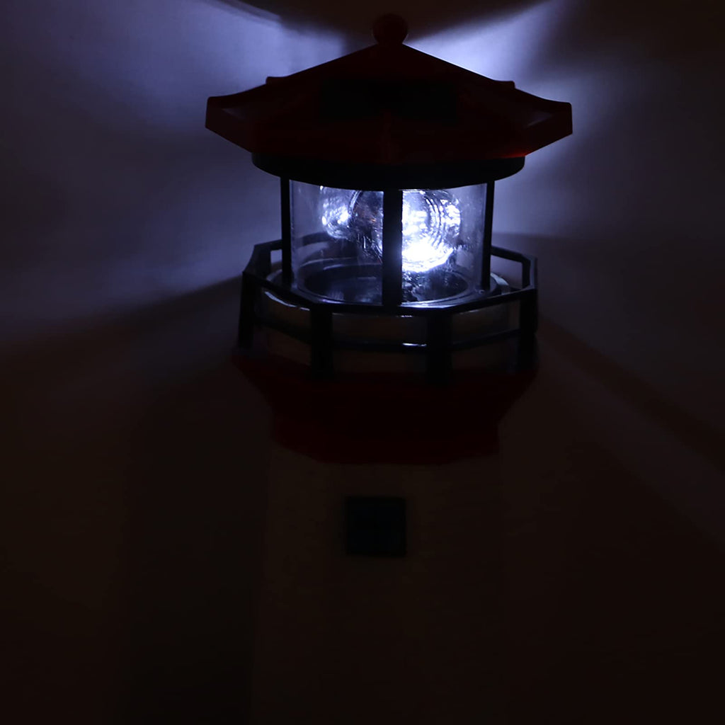 Solar Powered Rotating LED Lighthouse J1674