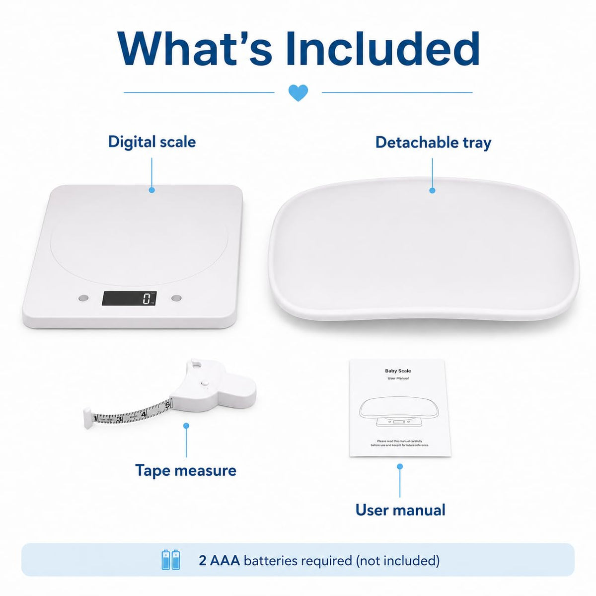 Digital Pet Scale with 1g Resolution and Tape Measure L256