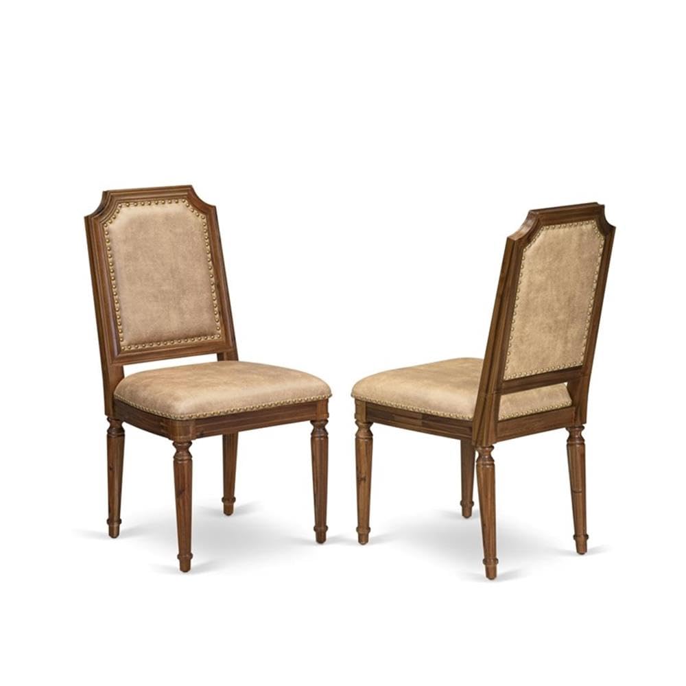 9-Piece Acacia Wood Dining Set with Beige PU Leather Chairs L277005