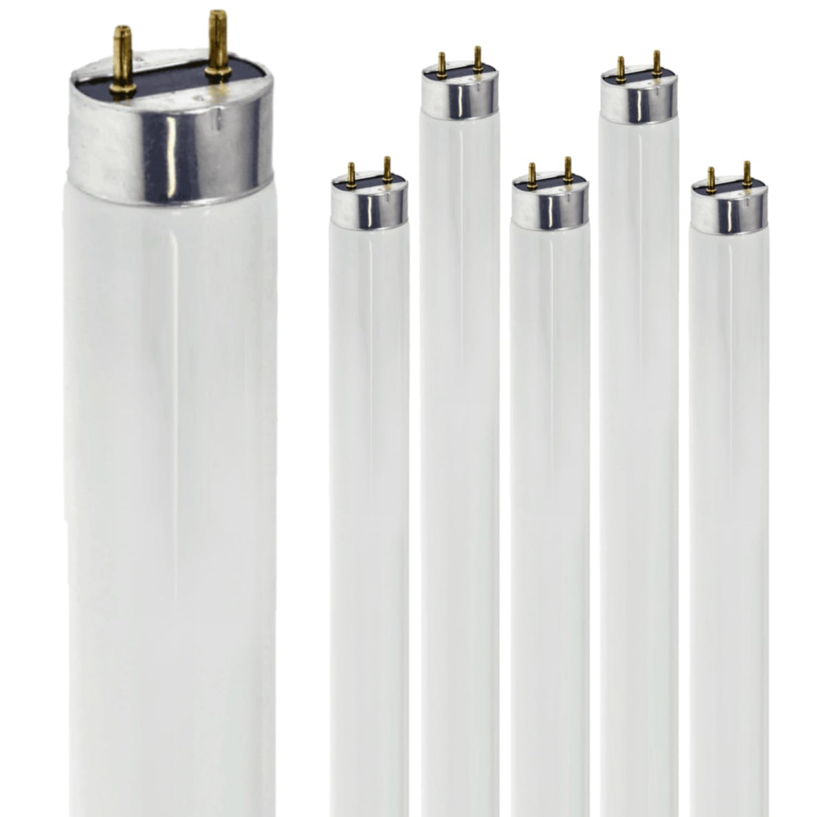 24 Inch T8 Fluorescent Tube Light Bulb 17W 5000K 1230 Lumen G13 Bi-Pin Base Pack of 6 N4804