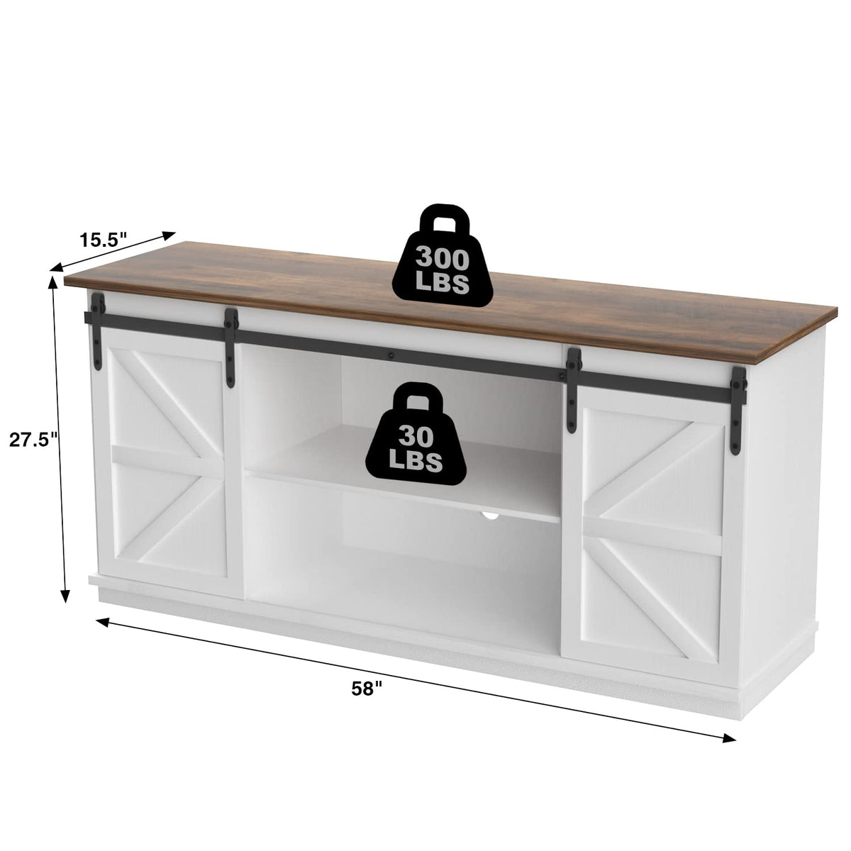 Bright White TV Stand for 65 Inch TV W620