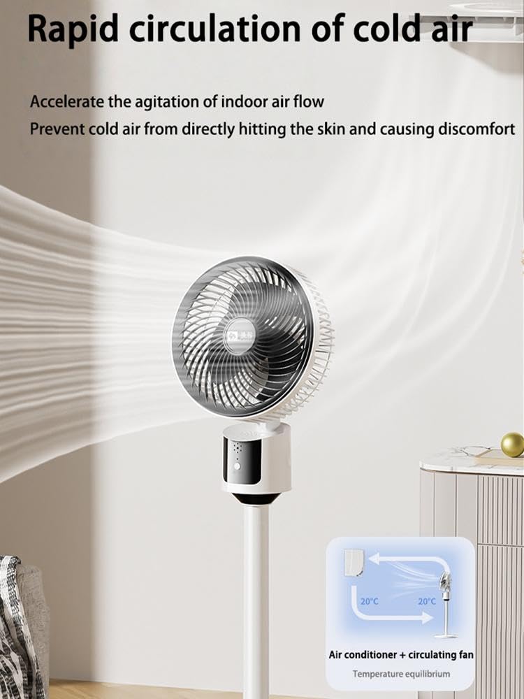 Standing Fan with Remote, 90° Oscillating, 3 Speeds, Adjustable Height M88545