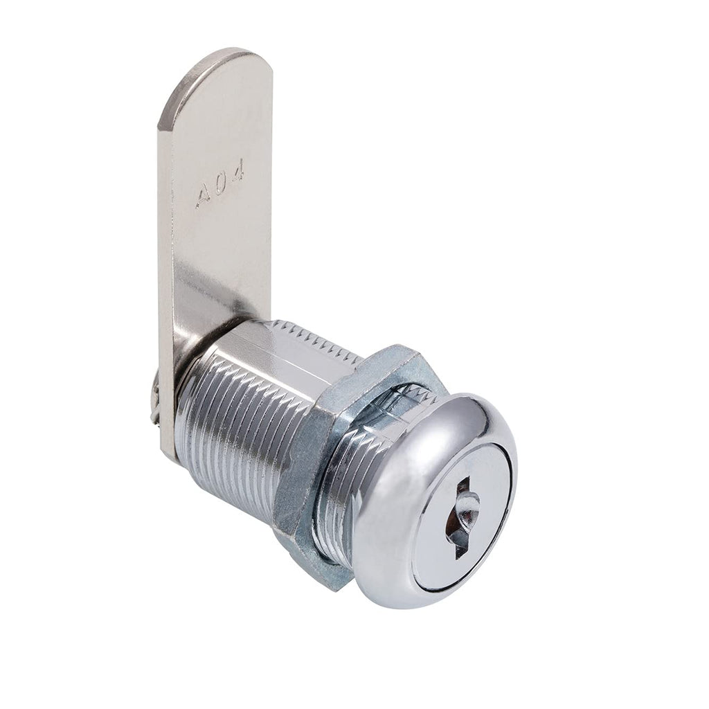 Keyed Alike 1” Cylinder Cam Locks Chrome Finish with 3 Cams and 2 Keys G458