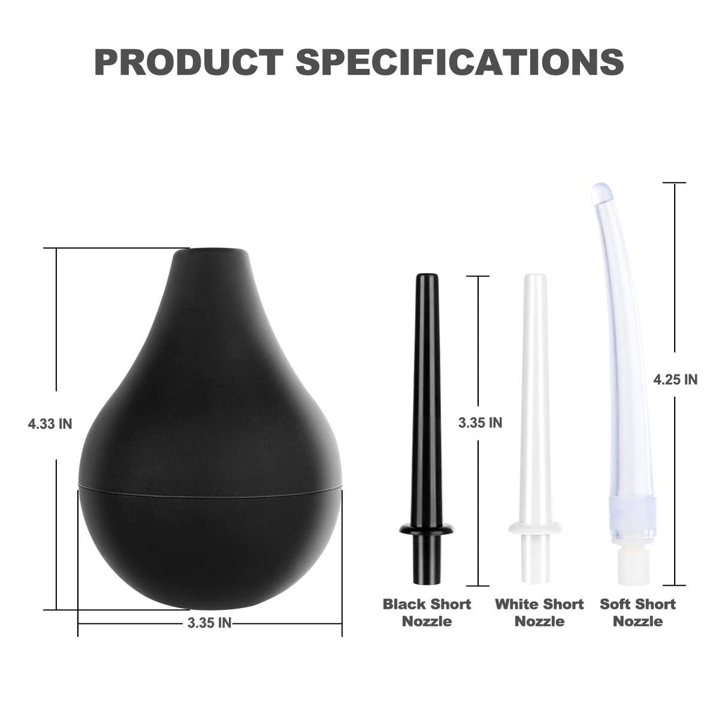 Enema Bulb Anal Douche Kit with 3 Nozzles 4 Piece Set I844