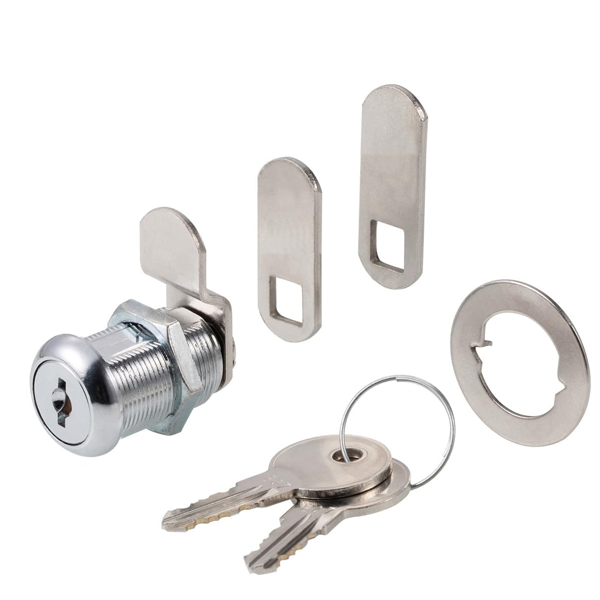 Keyed Alike 1” Cylinder Cam Locks Chrome Finish with 3 Cams and 2 Keys G458
