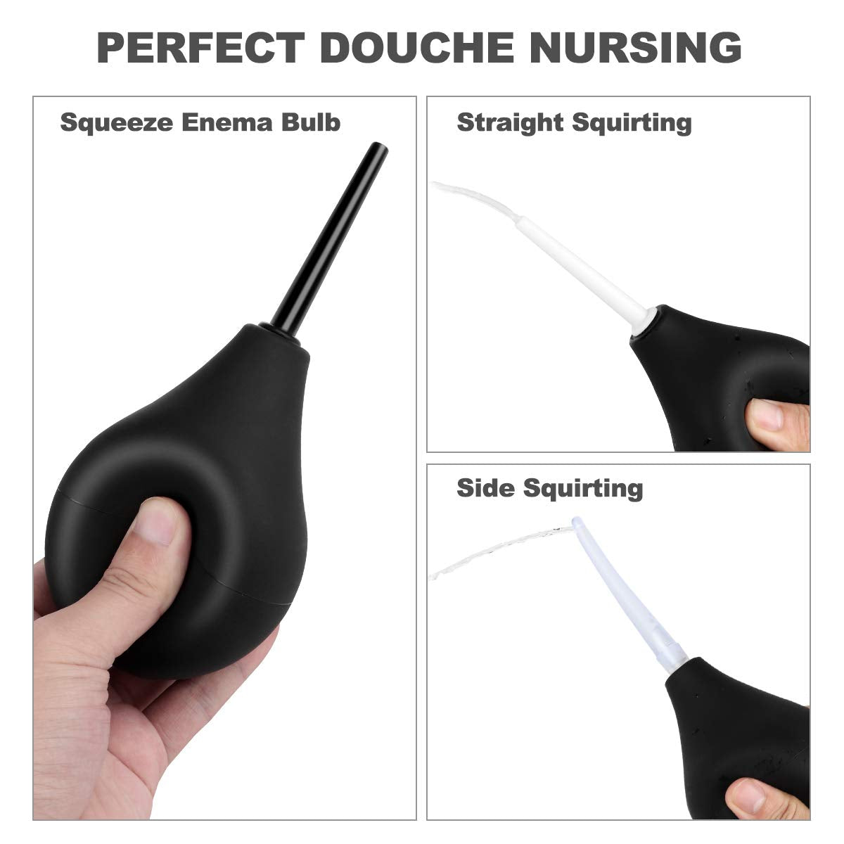 Enema Bulb Anal Douche Kit with 3 Nozzles 4 Piece Set I844