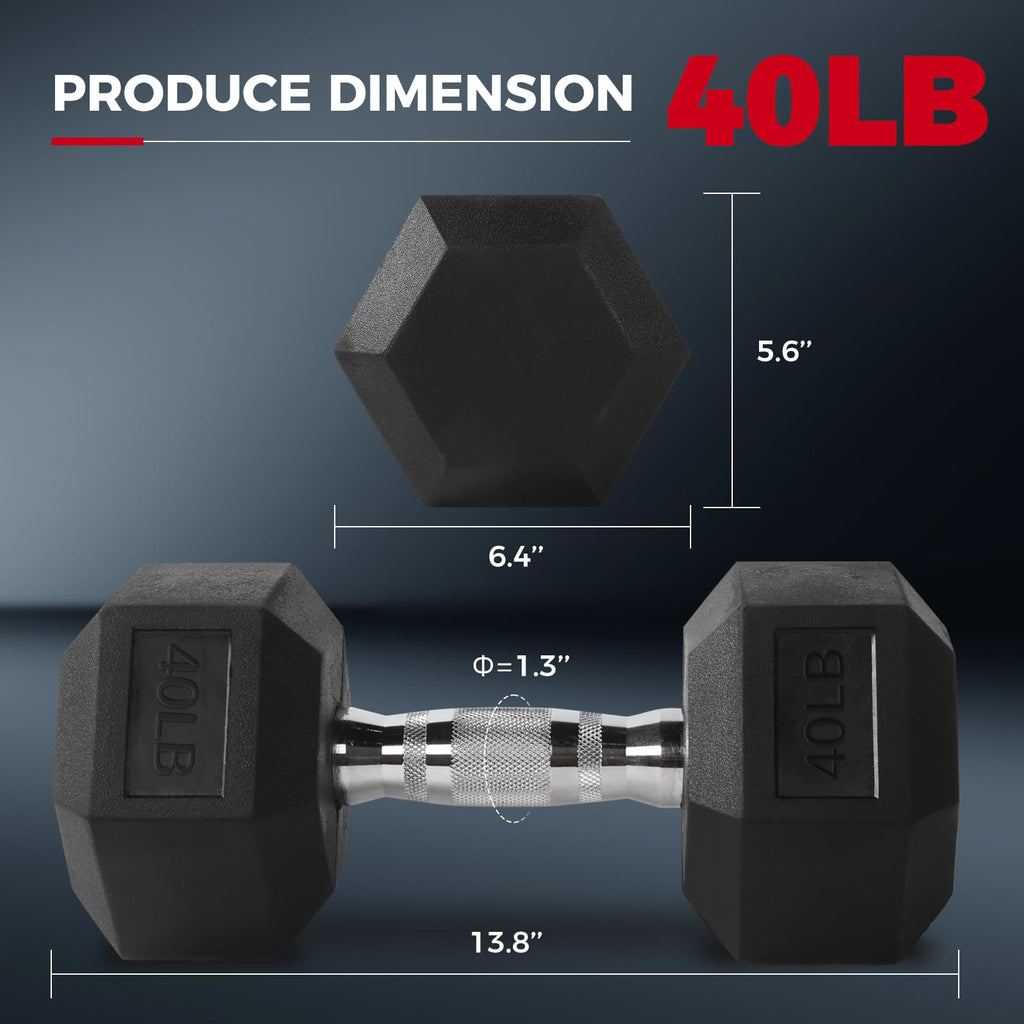 Rubber Coated Hex Dumbbell Set O3270