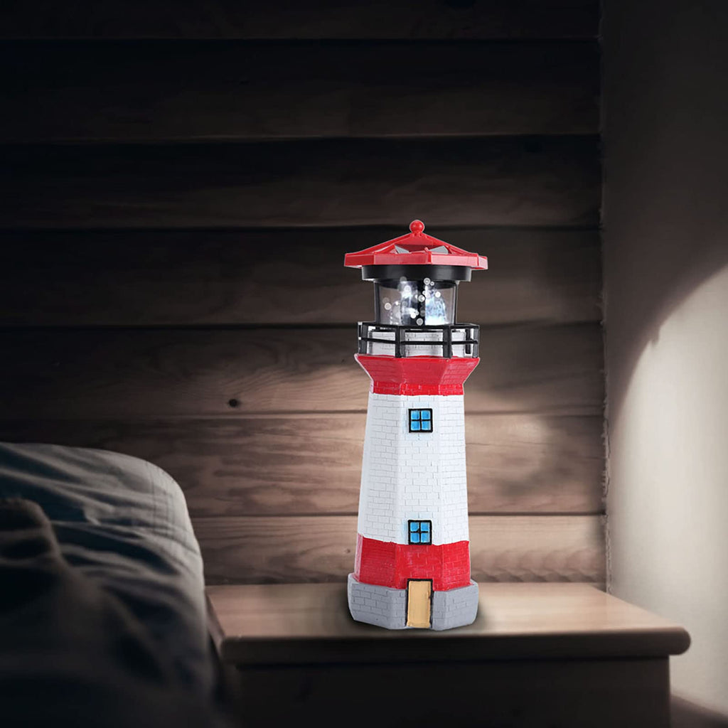 Solar Powered Rotating LED Lighthouse J1674