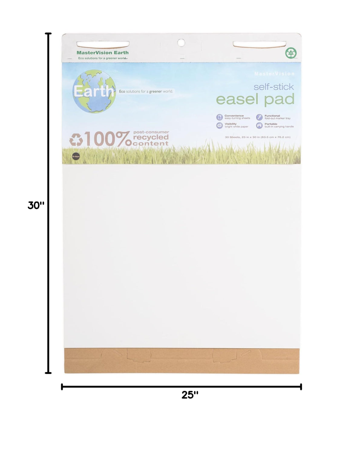Self-Stick Easel Pad 30" x 25" 2 Pack White L4491