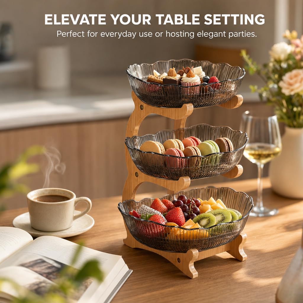 3 Tier Bamboo Fruit Basket Y1526