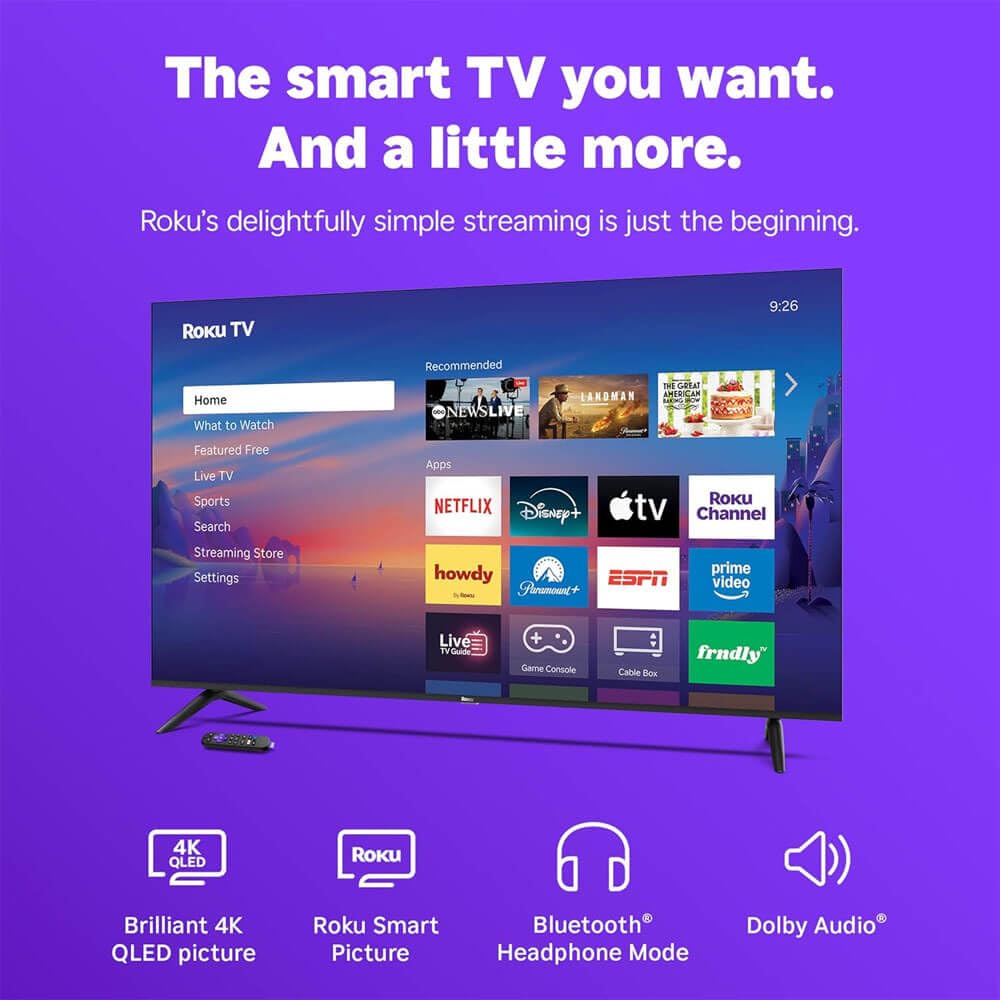 65" 4K QLED Smart TV with HDMI Cable A15007