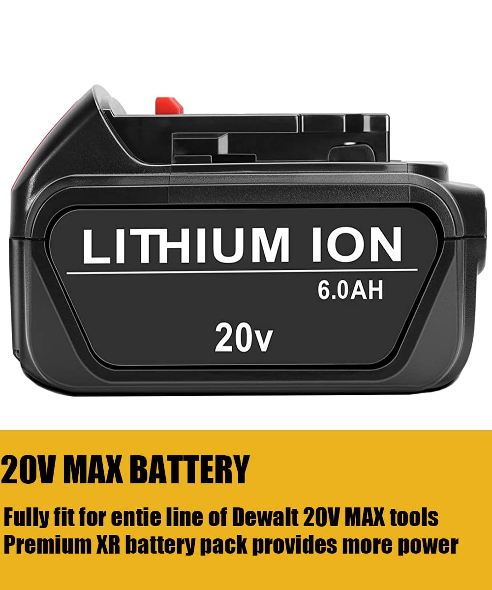 2 Pack 6.0Ah Replace Battery for 20V MAX Cordless Power Tools G9365