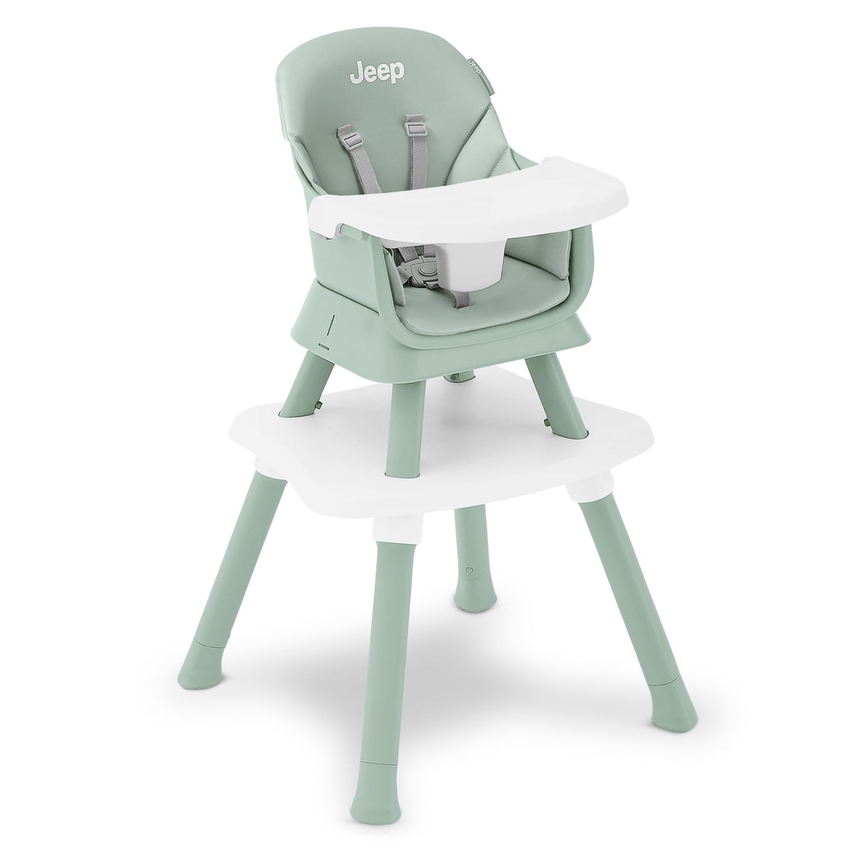 6-in-1 High Chair Converts to Stool Booster Seat Toddler Chair Activity Table and Desk and Chair Sage Green G7733