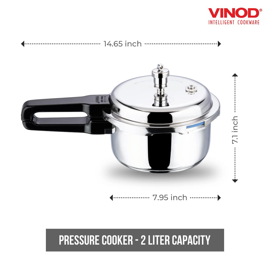 Stainless Steel Pressure Cooker, Outer Lid, 2 Litre K42937