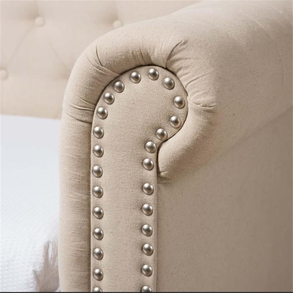 Light Beige Upholstered Twin Daybed with Trundle Z8824