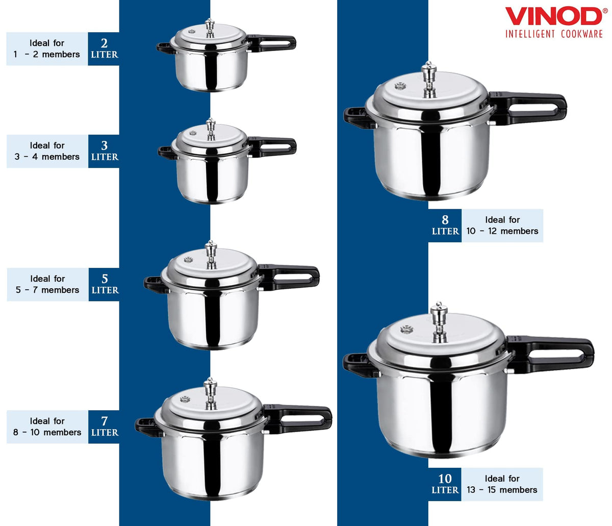 Stainless Steel Pressure Cooker, Outer Lid, 2 Litre K42937