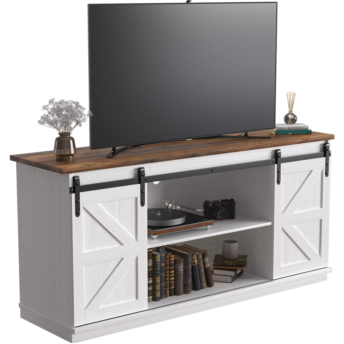 Bright White TV Stand for 65 Inch TV W620