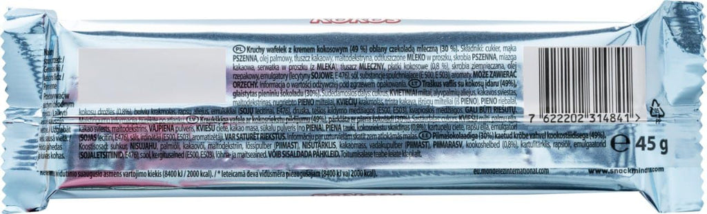 Coconut Milk Chocolate Covered Wafer Bars Pack of 35 O209
