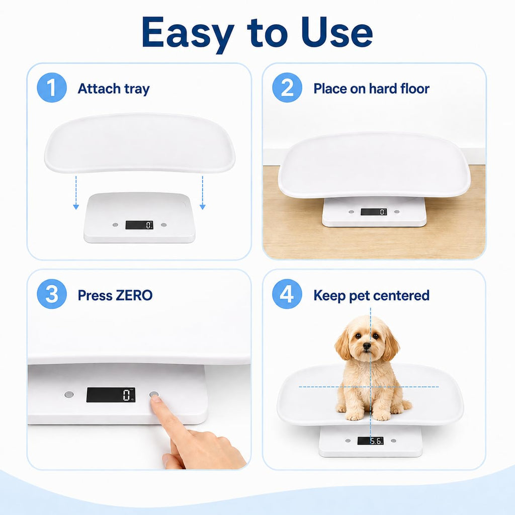 Digital Pet Scale with 1g Resolution and Tape Measure L256
