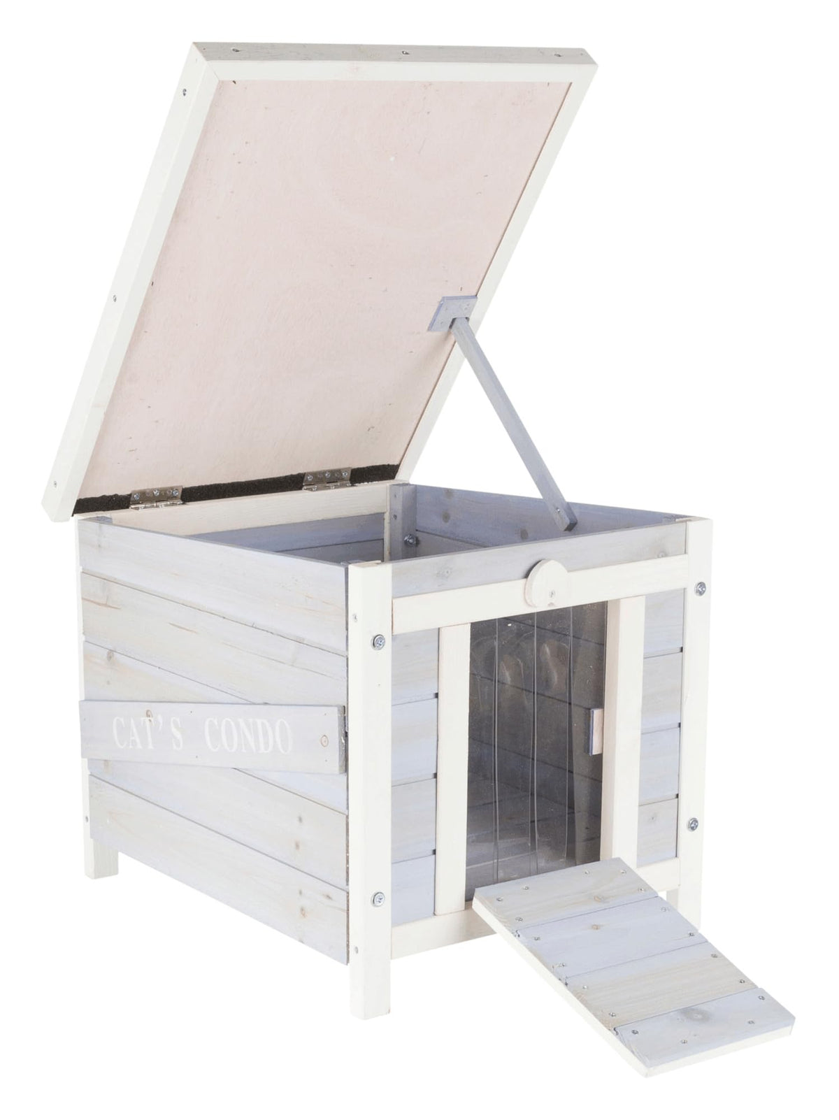 Small Outdoor Cat House with Raised Floor H9319