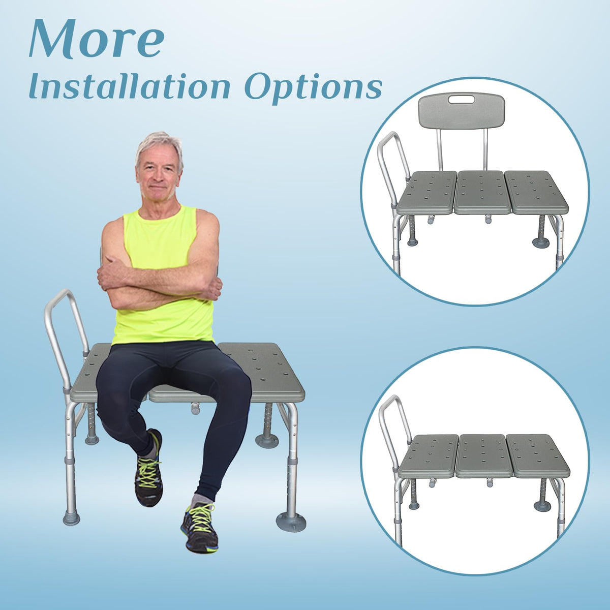 Tub Transfer Bench with Backrest and Armrest Q4670