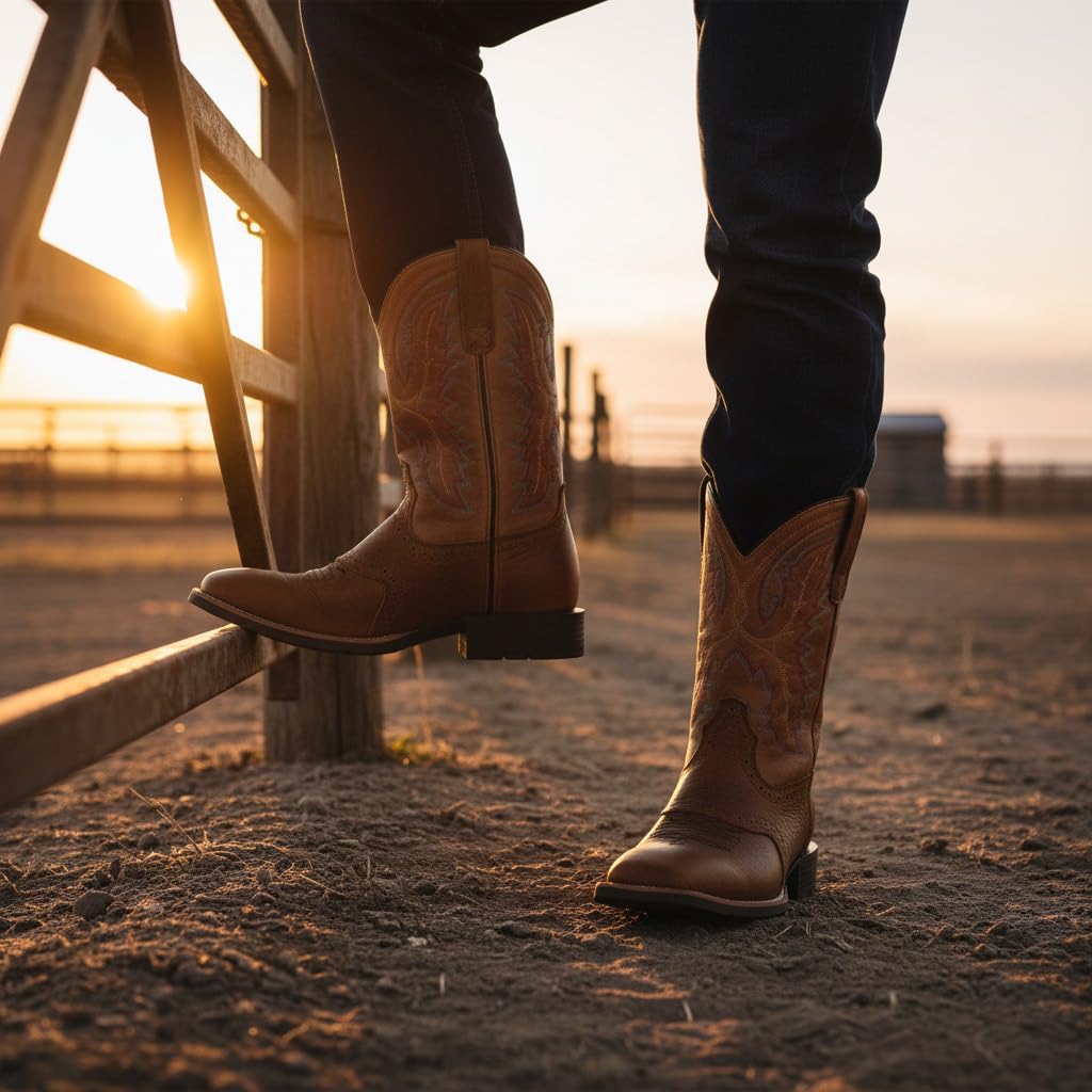 Men's Square Toe Pull On Western Boots F65027