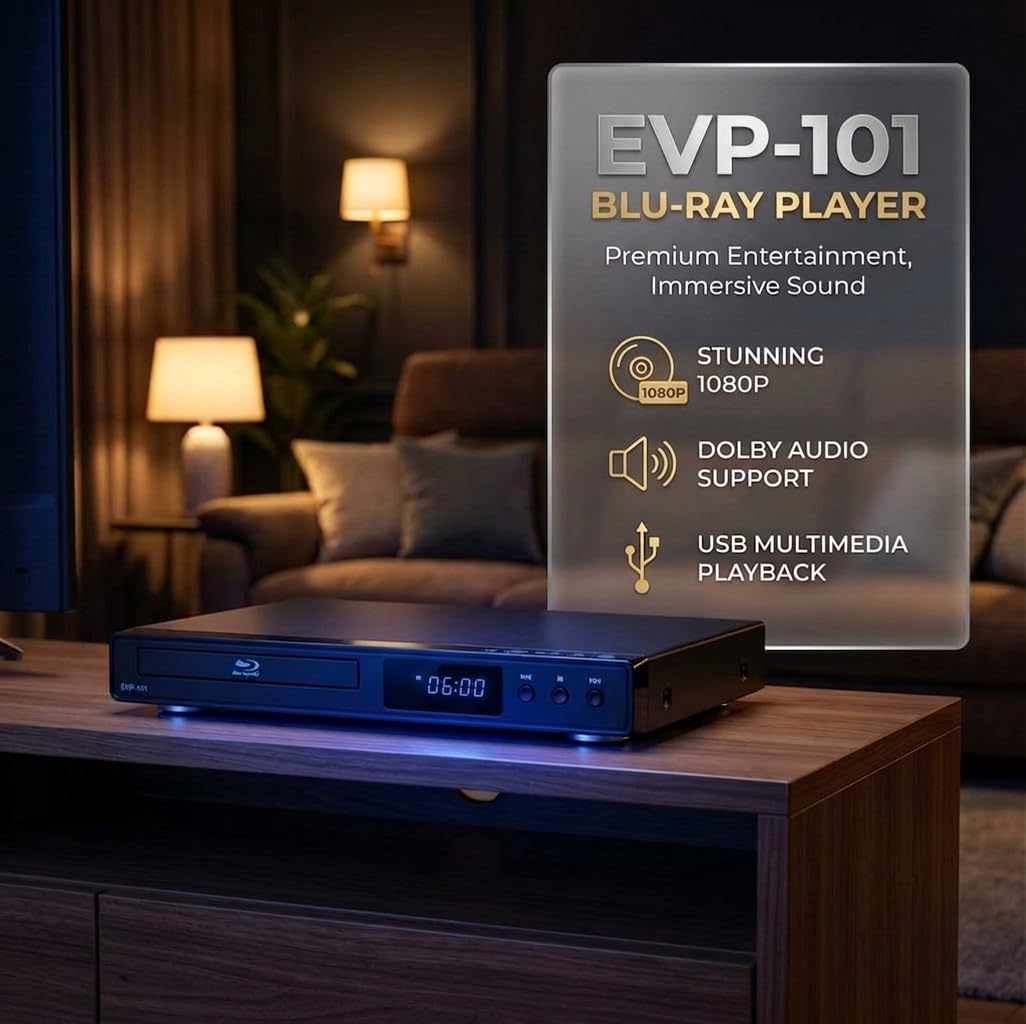 Blu Ray DVD Player 1080P Disc System with HDMI AV Cable W6923