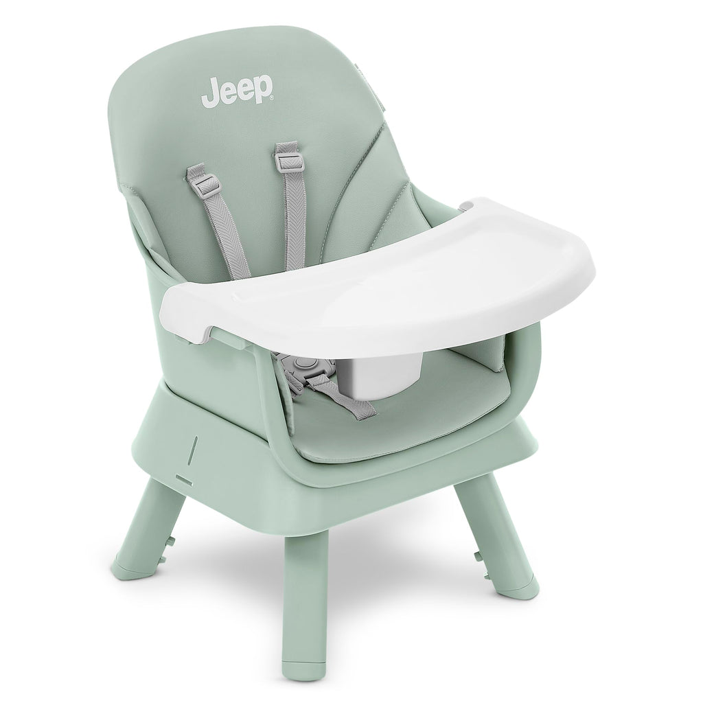 6-in-1 High Chair Converts to Stool Booster Seat Toddler Chair Activity Table and Desk and Chair Sage Green G7733