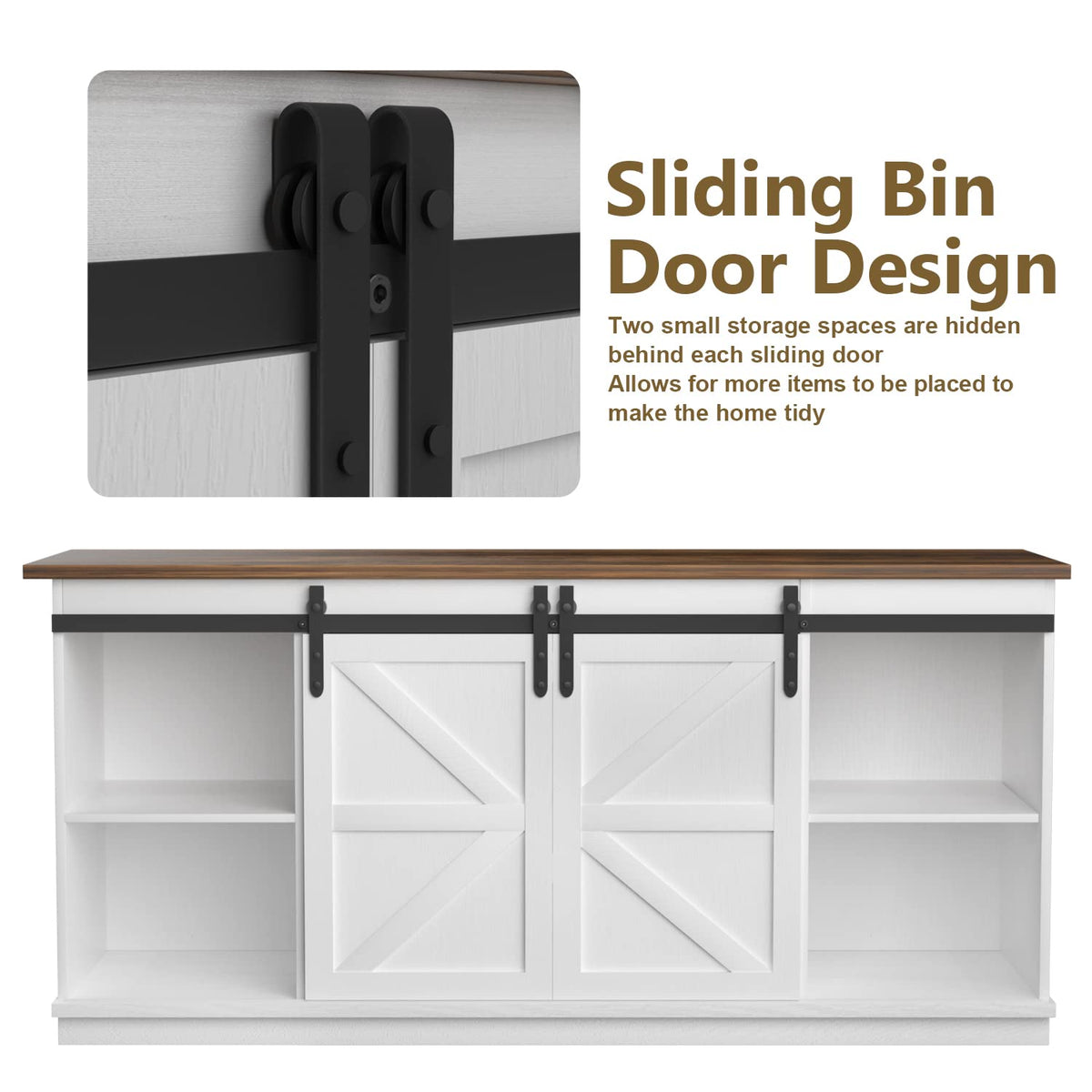 Bright White TV Stand for 65 Inch TV W620