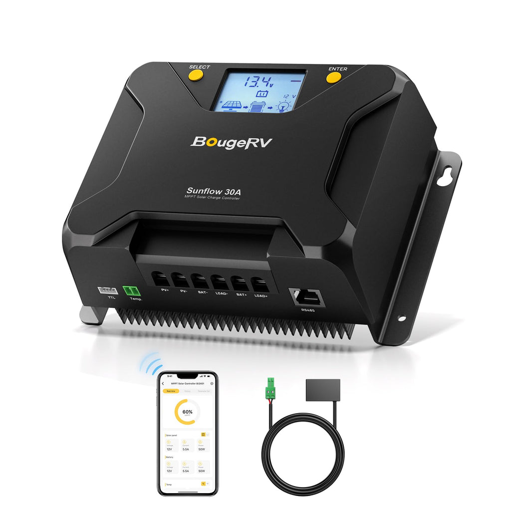 30A MPPT Solar Charge Controller with APP Control W13807