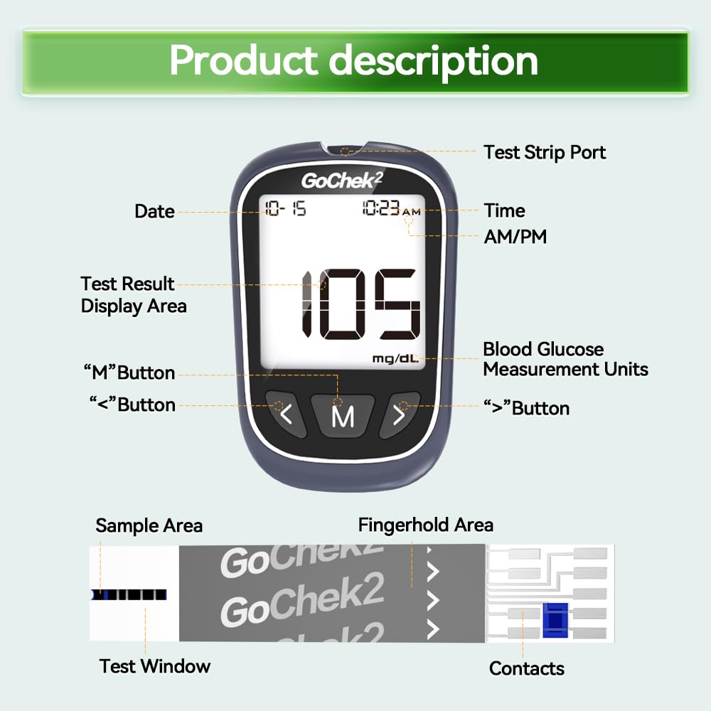 Blood Glucose Monitor Kit 100 Strips & Lancets W32271