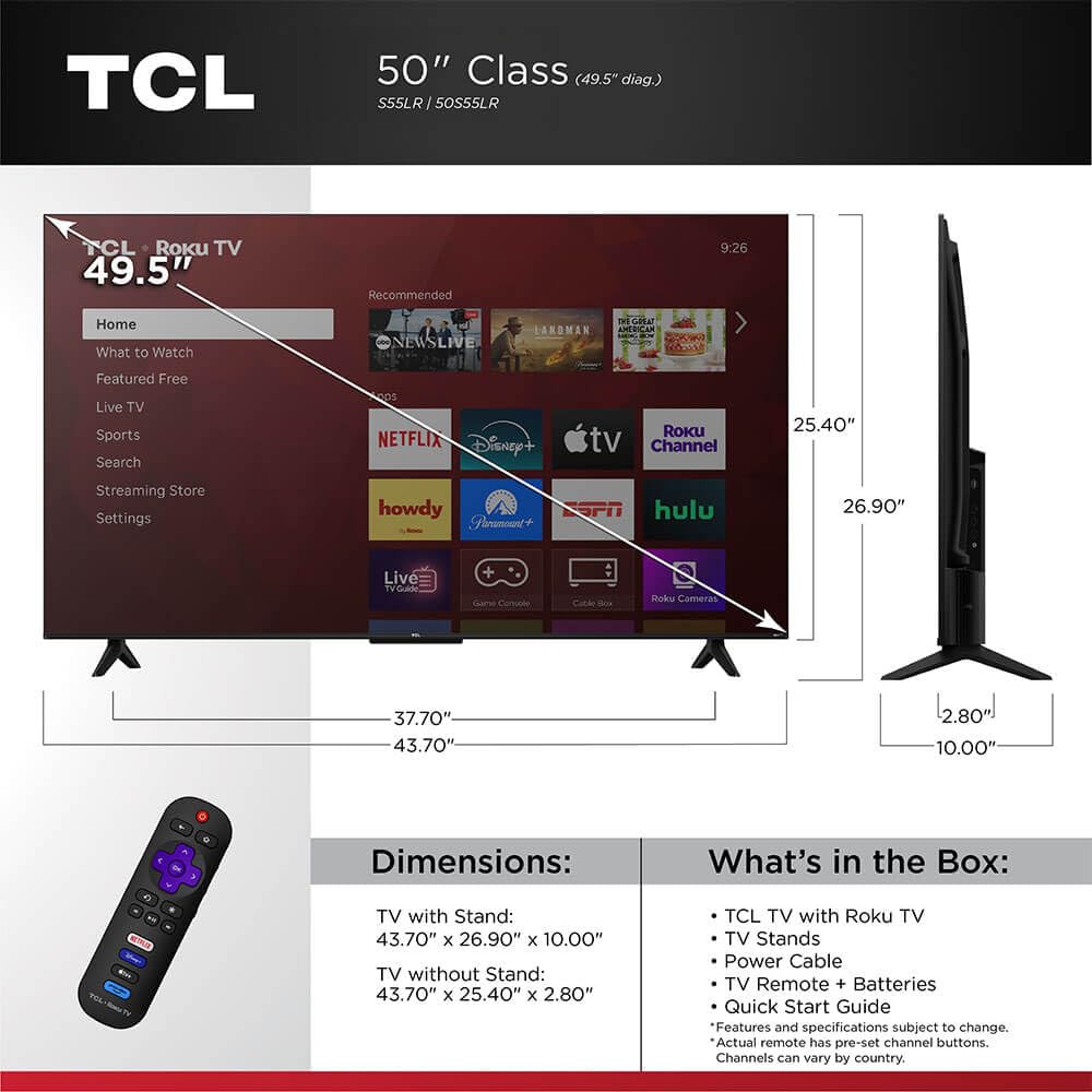 50" 4K UHD HDR LED Smart TV T786765