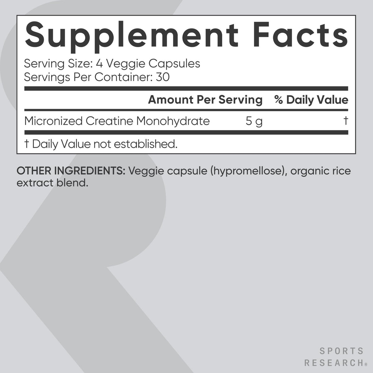 Creatine Monohydrate Capsules 5g, 120 Count B414632