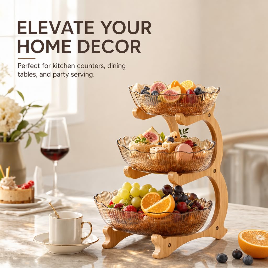 3 Tier Bamboo Fruit Basket Y1526