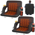 Heated Stadium Seats for Bleachers with Back Support, Black J72234