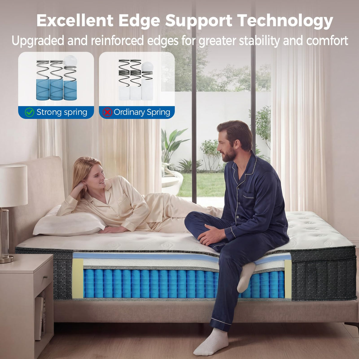 Queen 12 Inch Medium Firm Hybrid Mattress in a Box Z528632