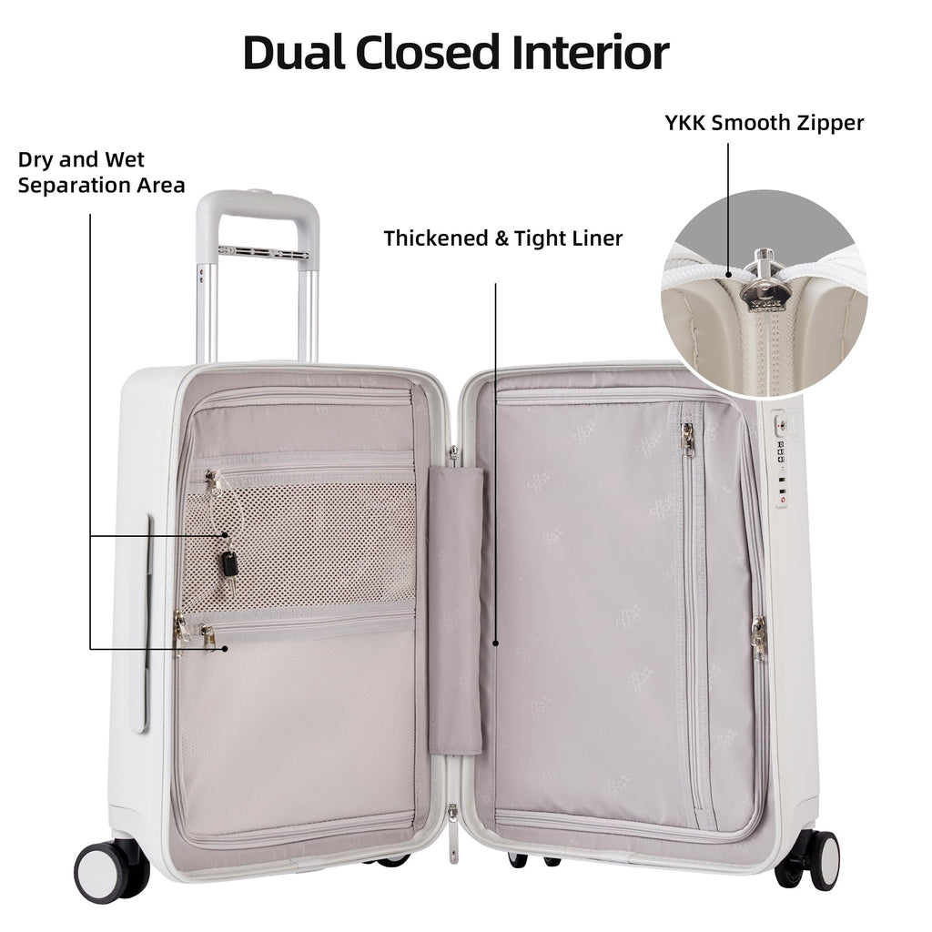 20 Inch Lightweight Hard Shell Carry On Luggage with Spinner Wheels F949