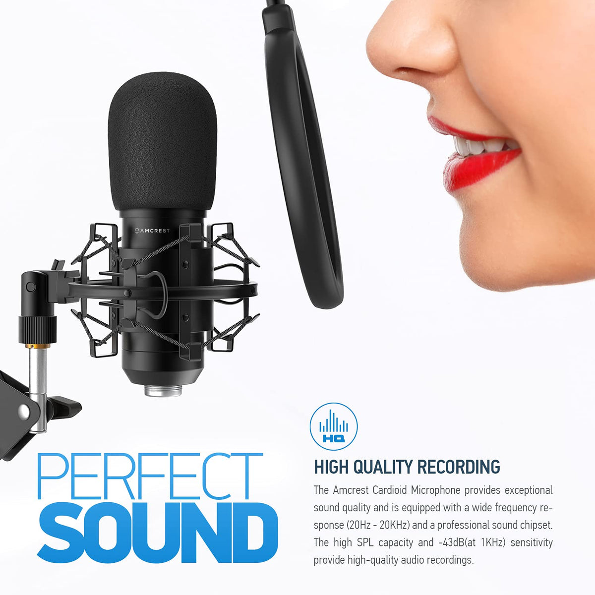 USB Microphone with Boom Arm, Pop-Filter, Shock Mount X173