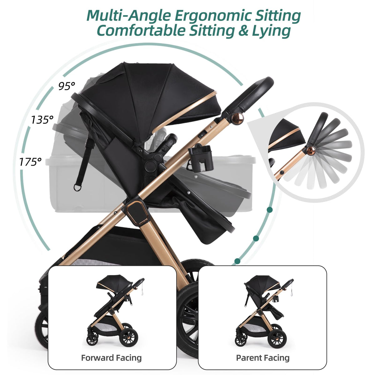 6-in-1 Convertible Baby Stroller with Bassinet F678