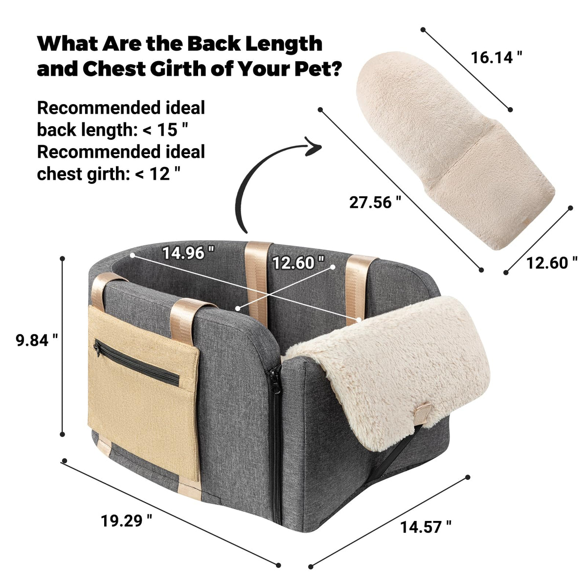 Center Console Dog Car Seat to 18lbs P585624