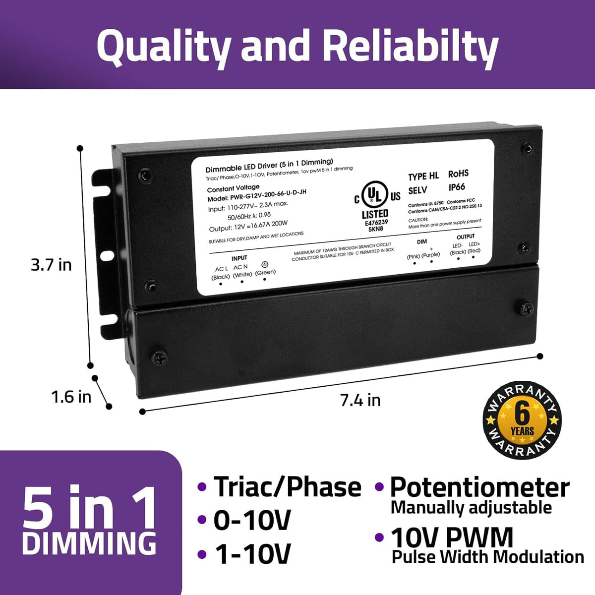 200W Dimmable LED Driver T584