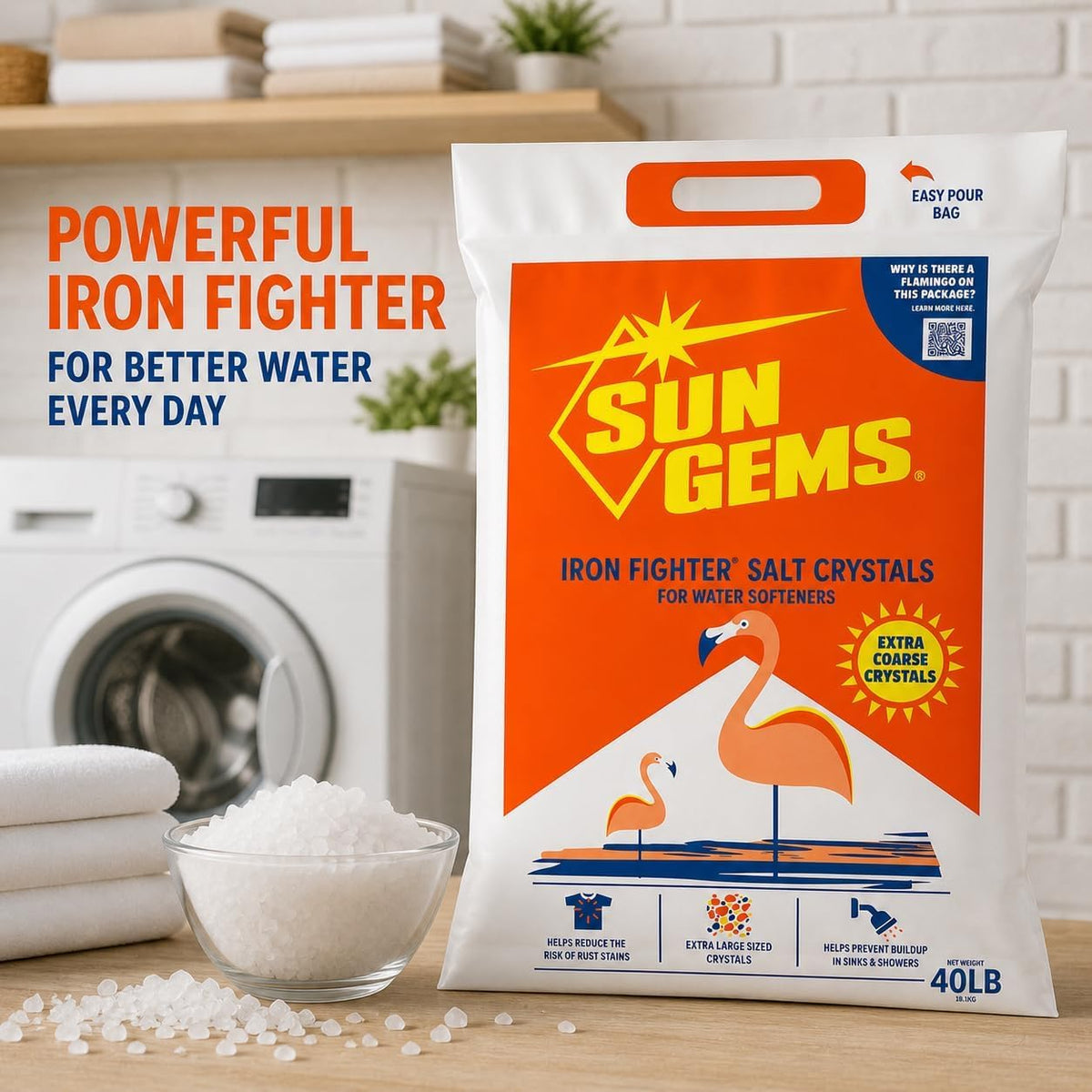 40 lb Extra Coarse Water Softener Salt Crystals K202241
