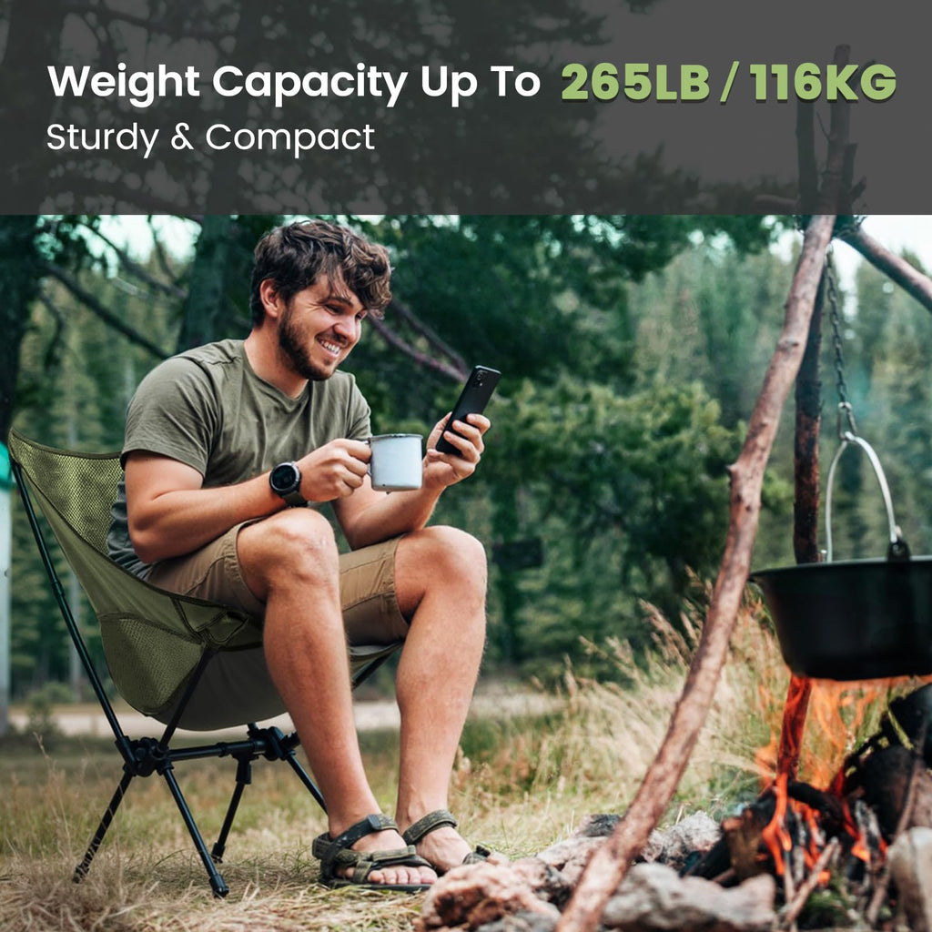 Portable Lightweight Compact Folding Mesh Camping Chair 2 Pack J87978