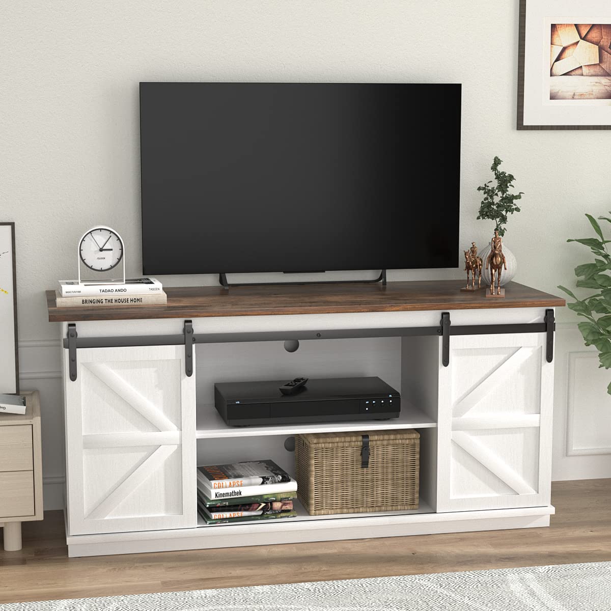 Bright White TV Stand for 65 Inch TV W620