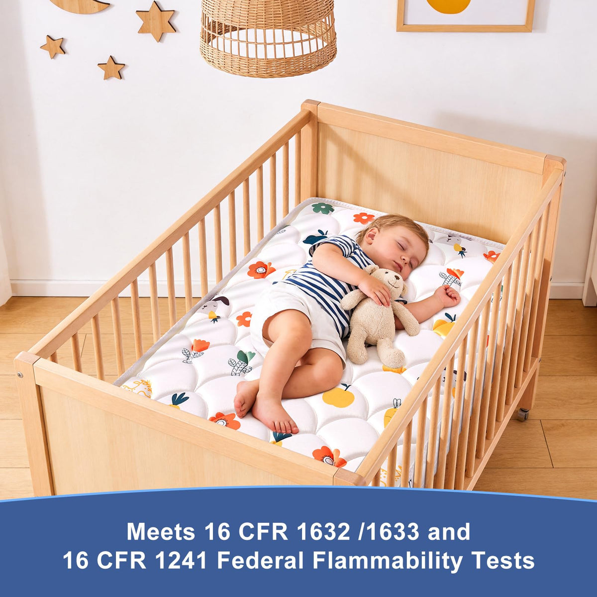 Mini Crib Mattress 38" x 24" x 4" Premium Foam Hypoallergenic V30062