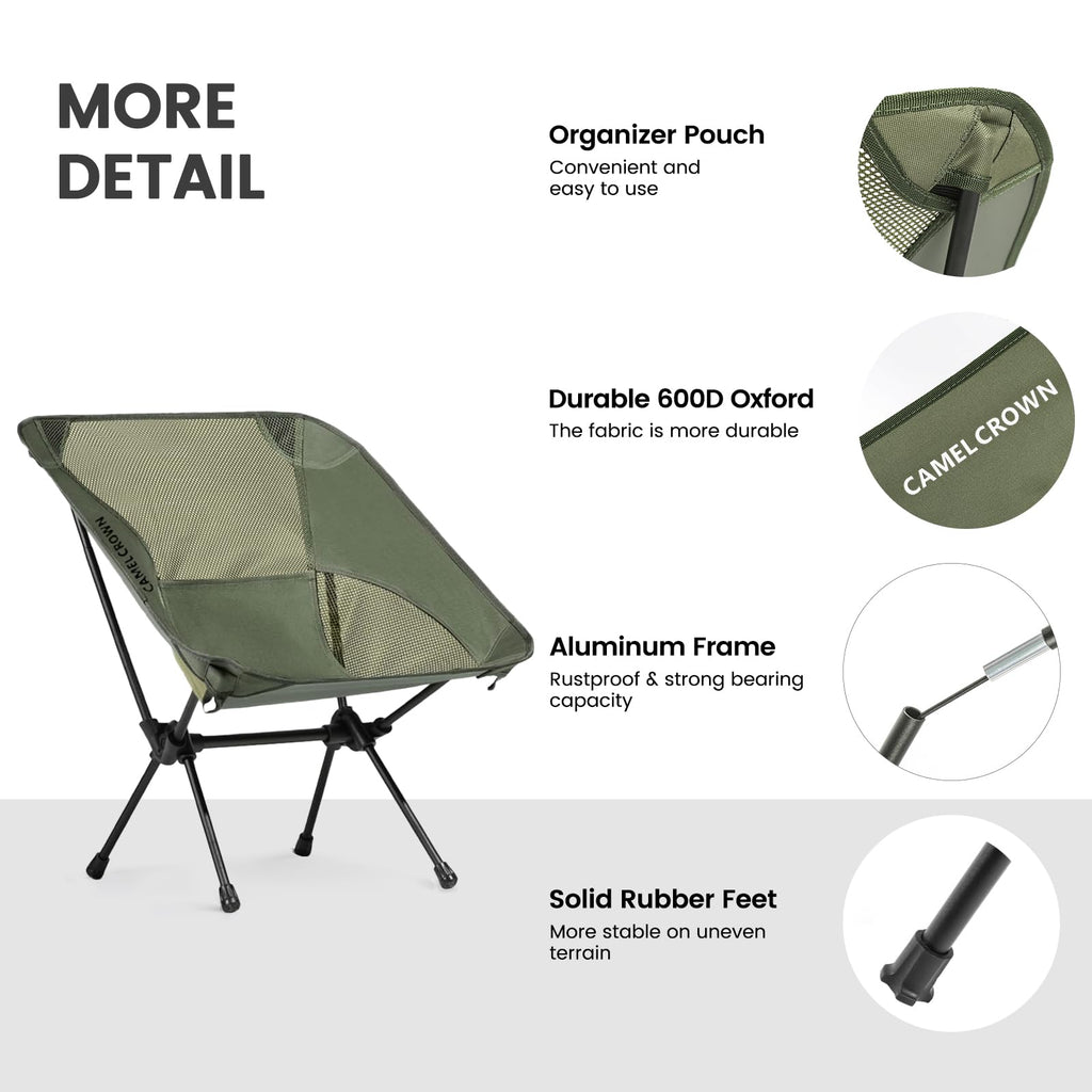 Portable Lightweight Compact Folding Mesh Camping Chair 2 Pack J87978