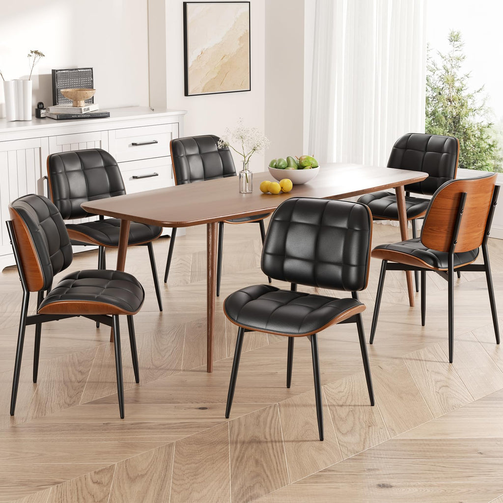 Black Faux Leather Dining Chairs Set of 4 Z382